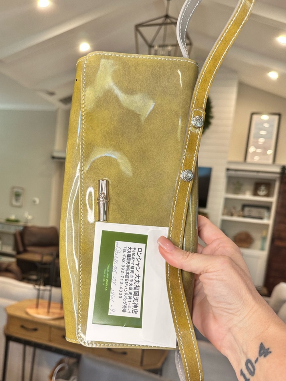 Longchamp Roseau Patent Leather Convertible Clutch (Japanese Paperwork)
